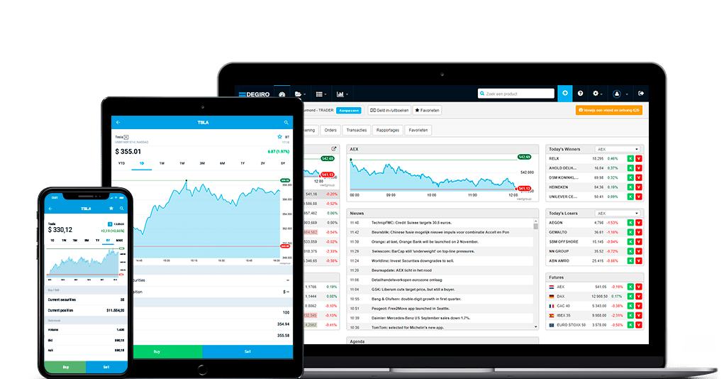webová a mobilní platforma DEGIRO